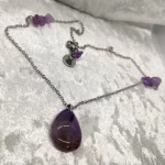 Pourpre Lucide – Collier goutte d’améthyste